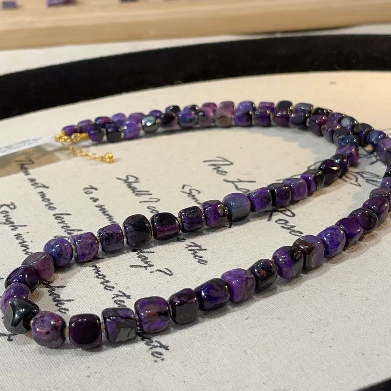 南非舒俱来皇家紫魔方项链18k/40cm（覆雪）微瑕AZB9781