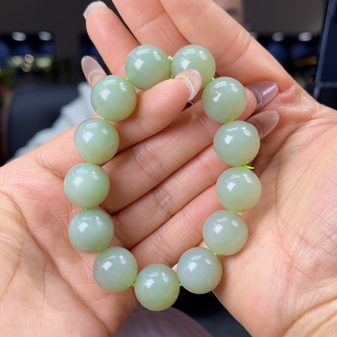 未镶嵌手串和田玉天然和田玉新疆且末天空蓝料16