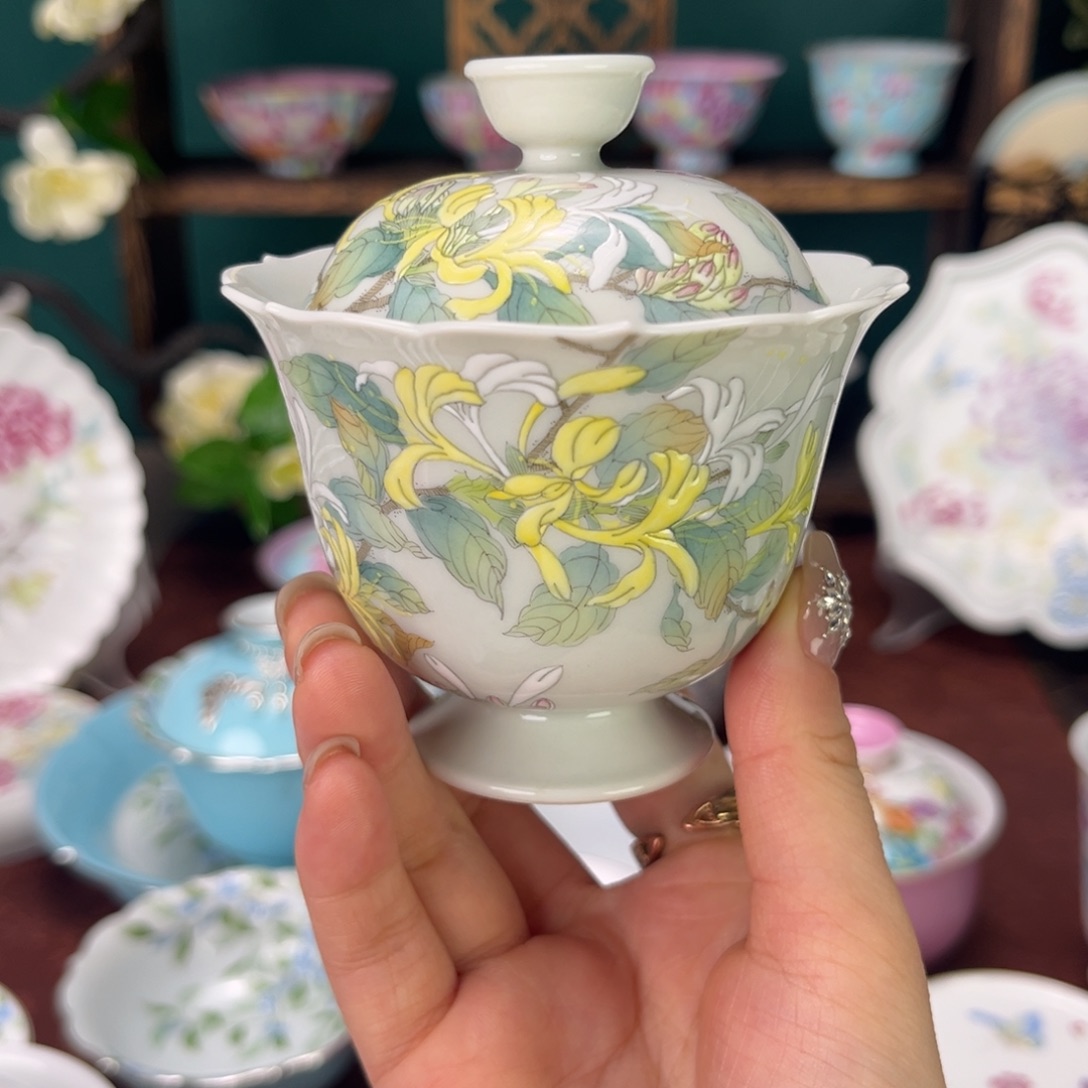 陶摆件景德镇陶瓷手绘茶杯