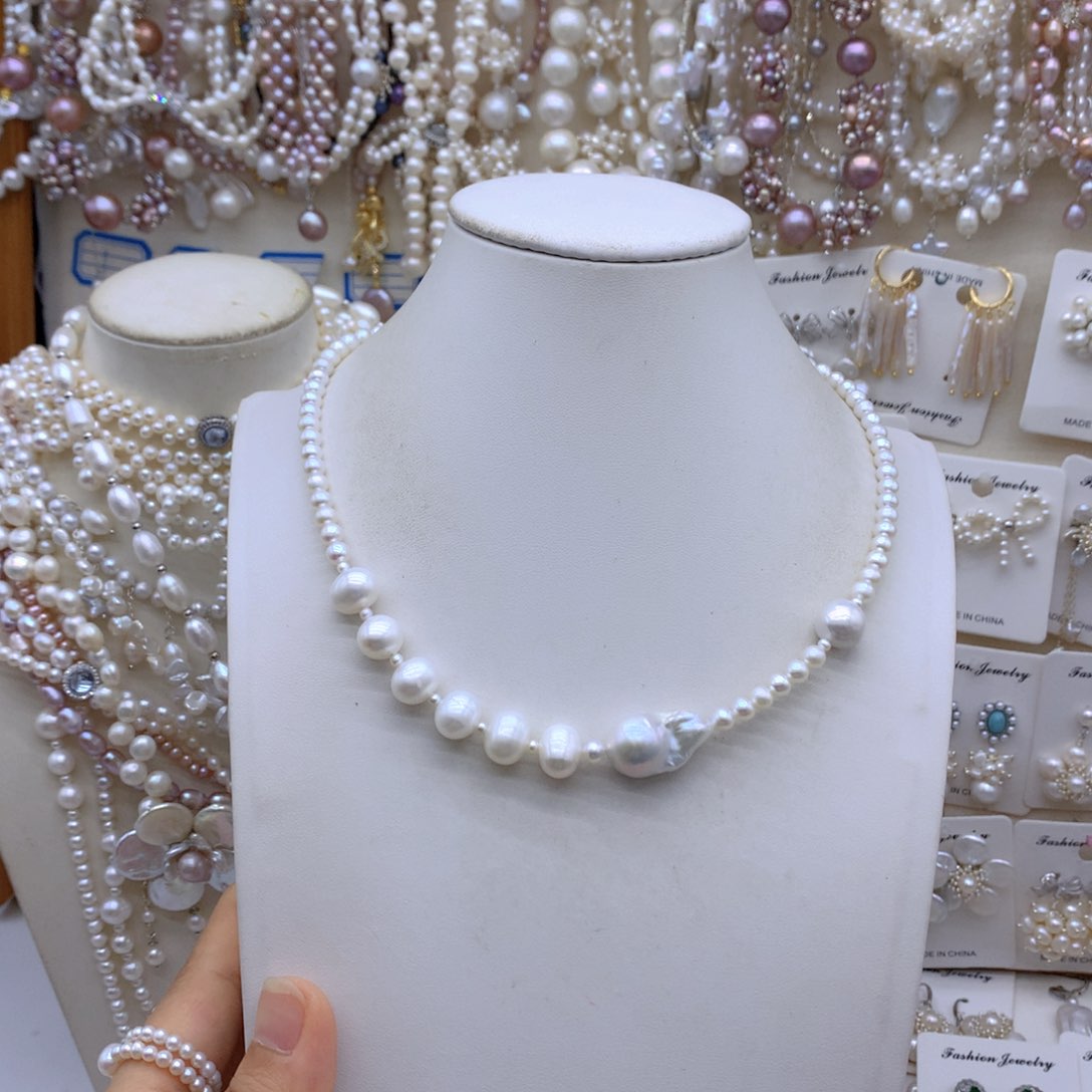 随***欲合金淡水珍珠项链耳饰