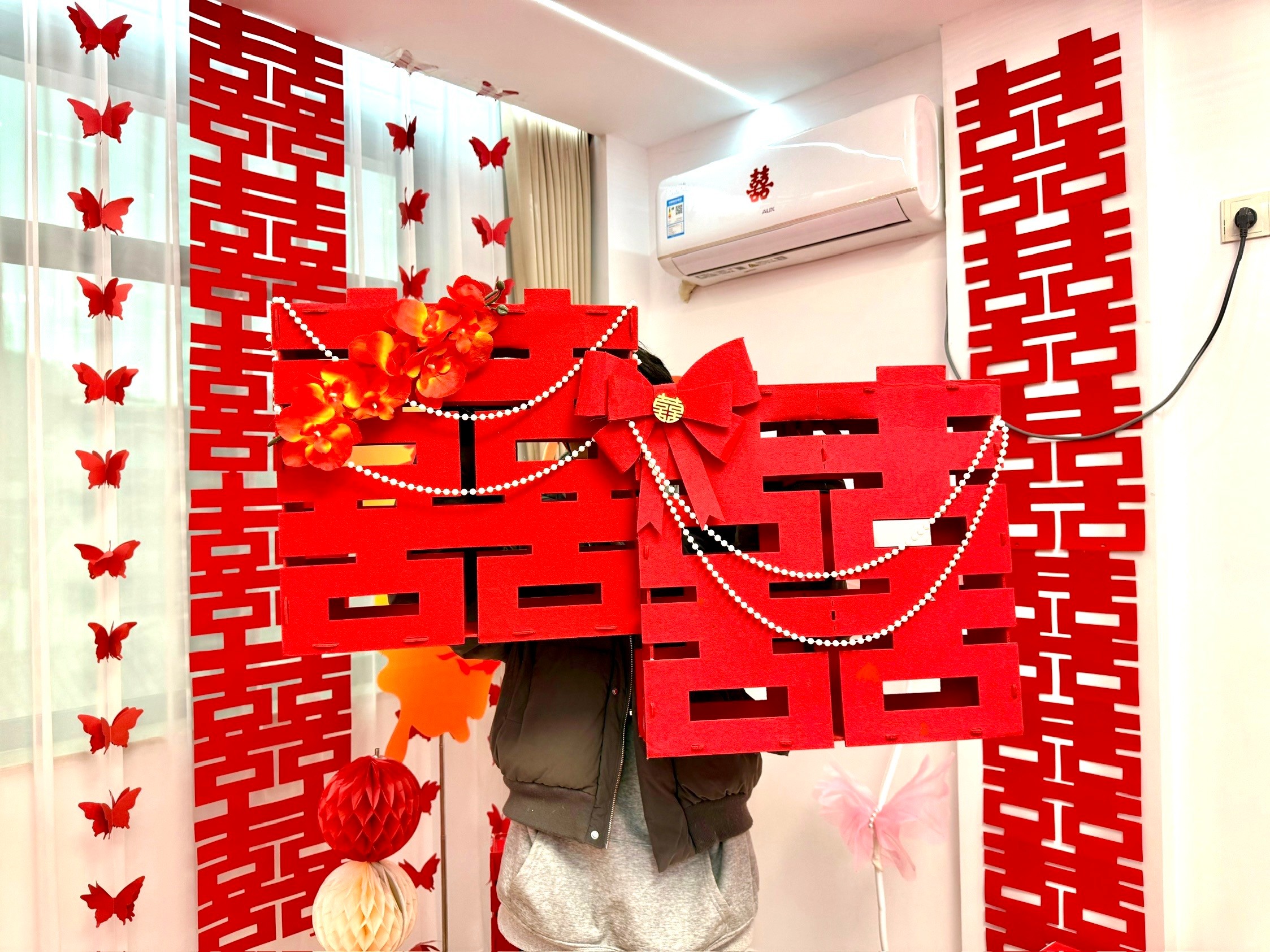 【买一送一】升级版加厚立体喜摆件卧室客厅拍照道具