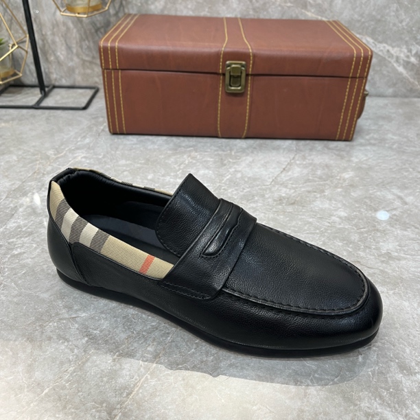 8200-1P【单鞋X】广州春季新款纯皮配格子布男鞋