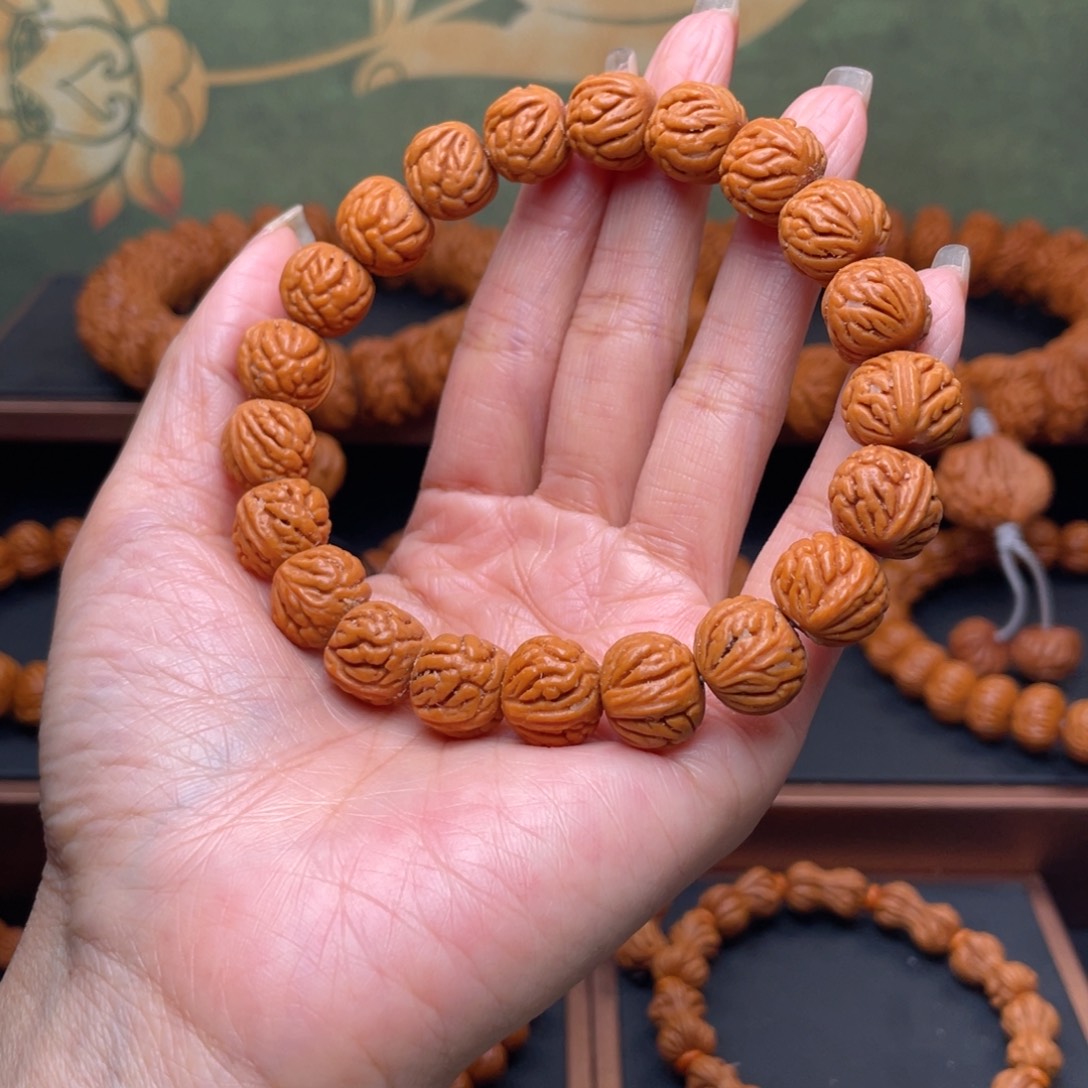 手串桃核12火焰纹