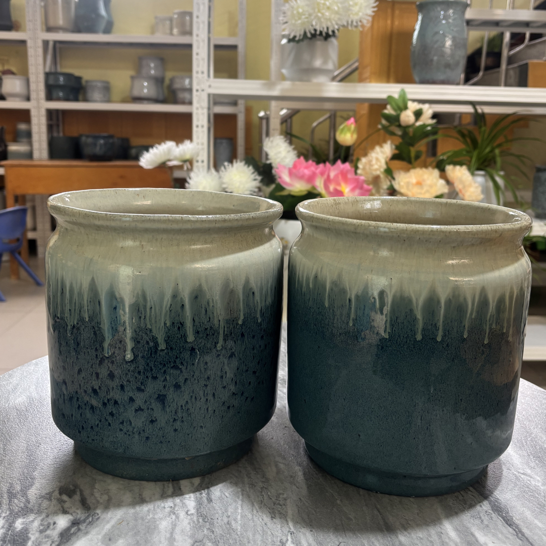 大号直筒花盆适合多肉老桩三角梅等家用绿植盆如图2个高度20口18