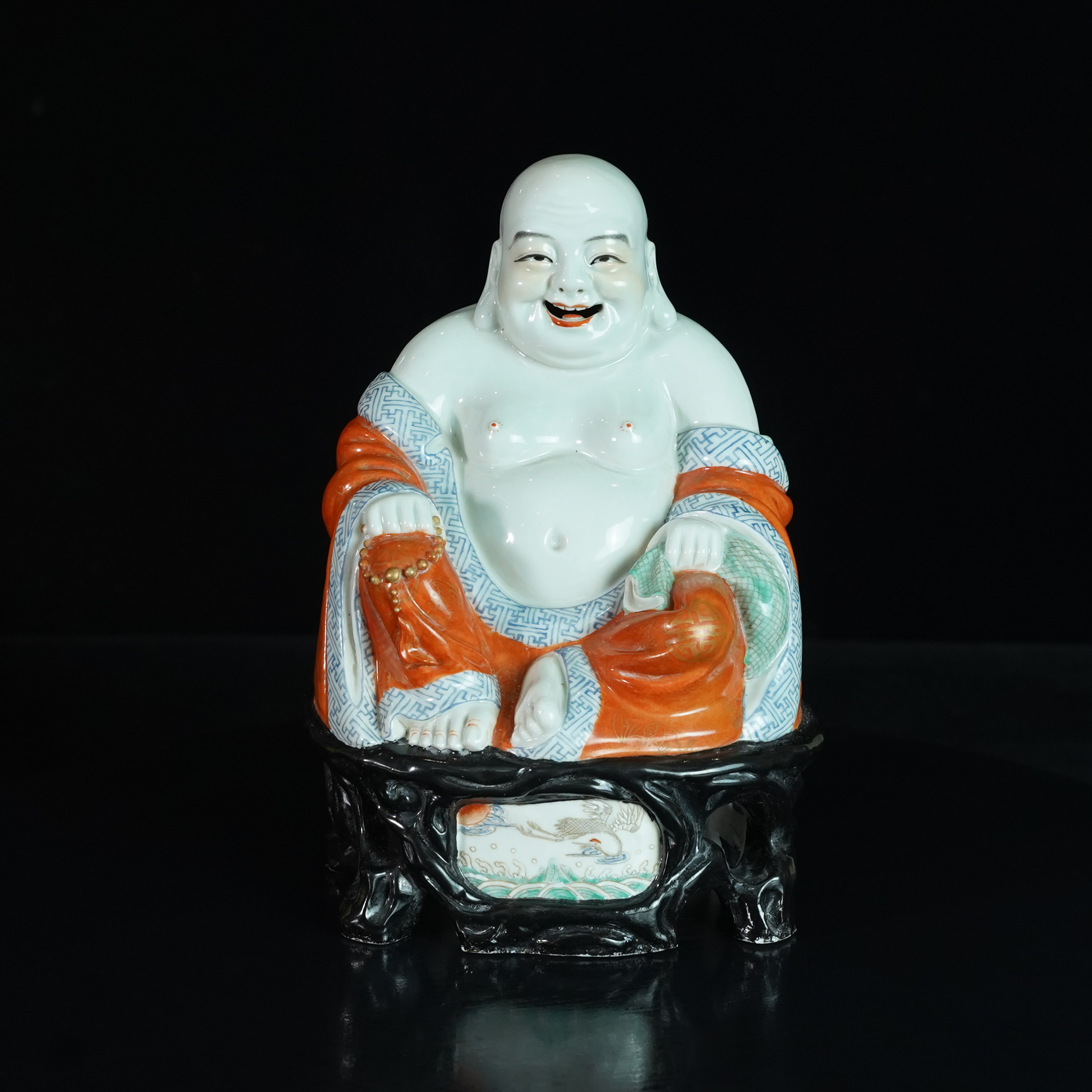 LZXX250105001【十竹斋】民国福建会馆弥勒佛瓷塑（喻炳昌造）