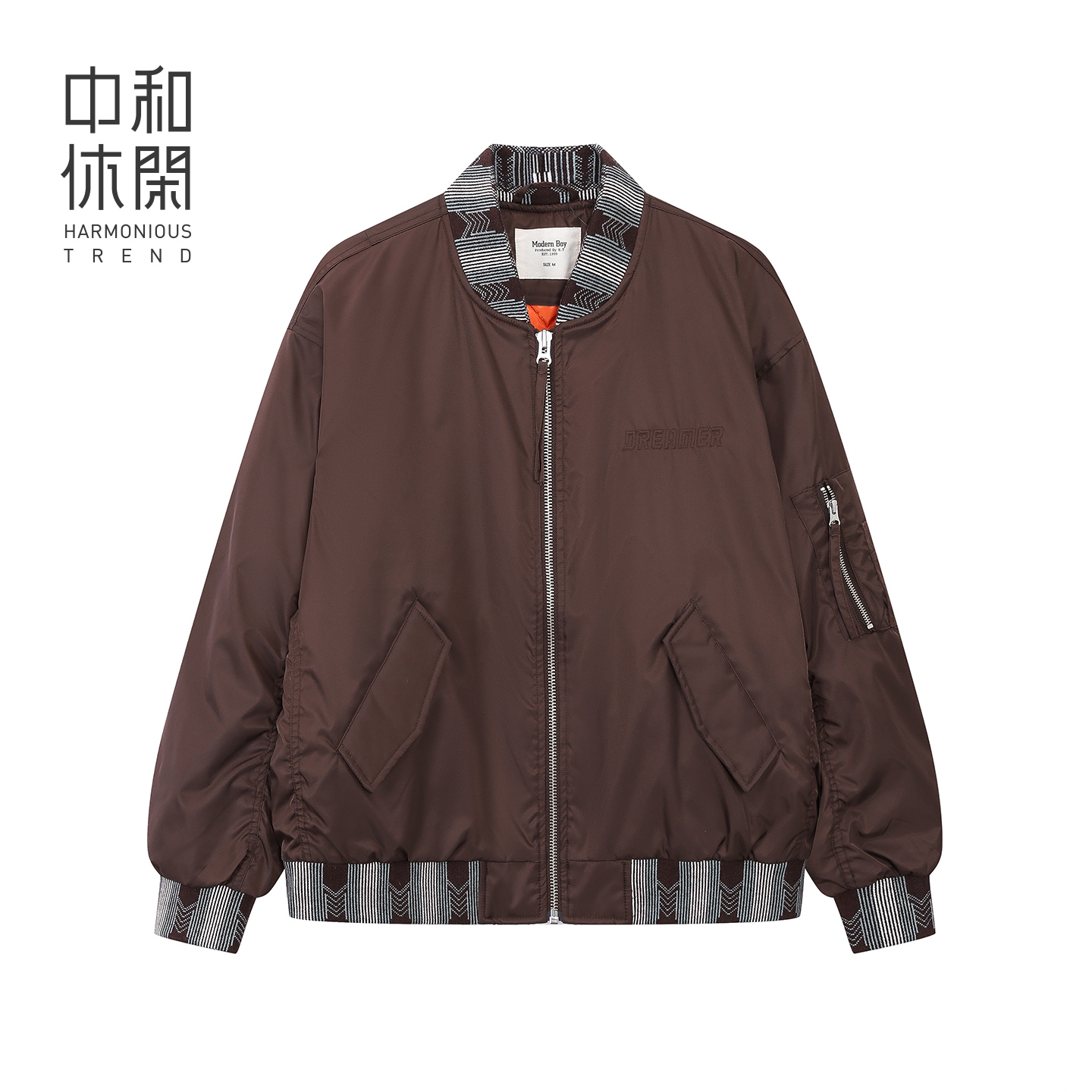 中和休闲棒球领羽绒服男短款25冬新款美式复古夹克外套H74270061