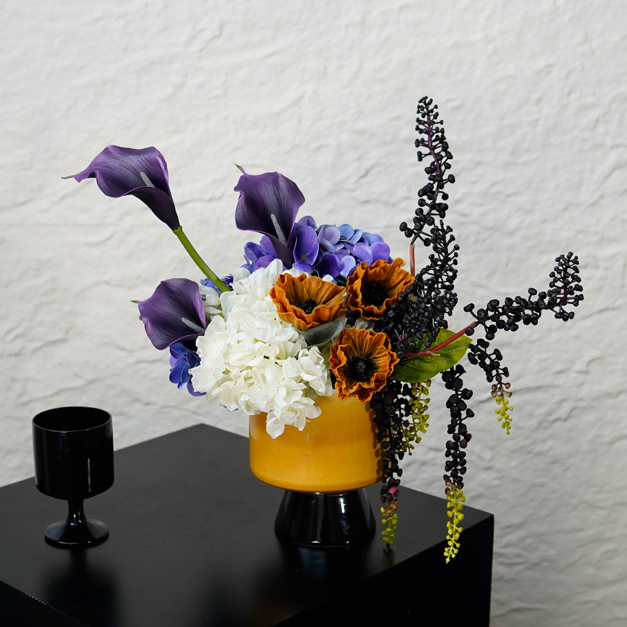 花屿星河|设计 轻奢高级感紫色系仿真花客厅餐桌电视柜茶几创意