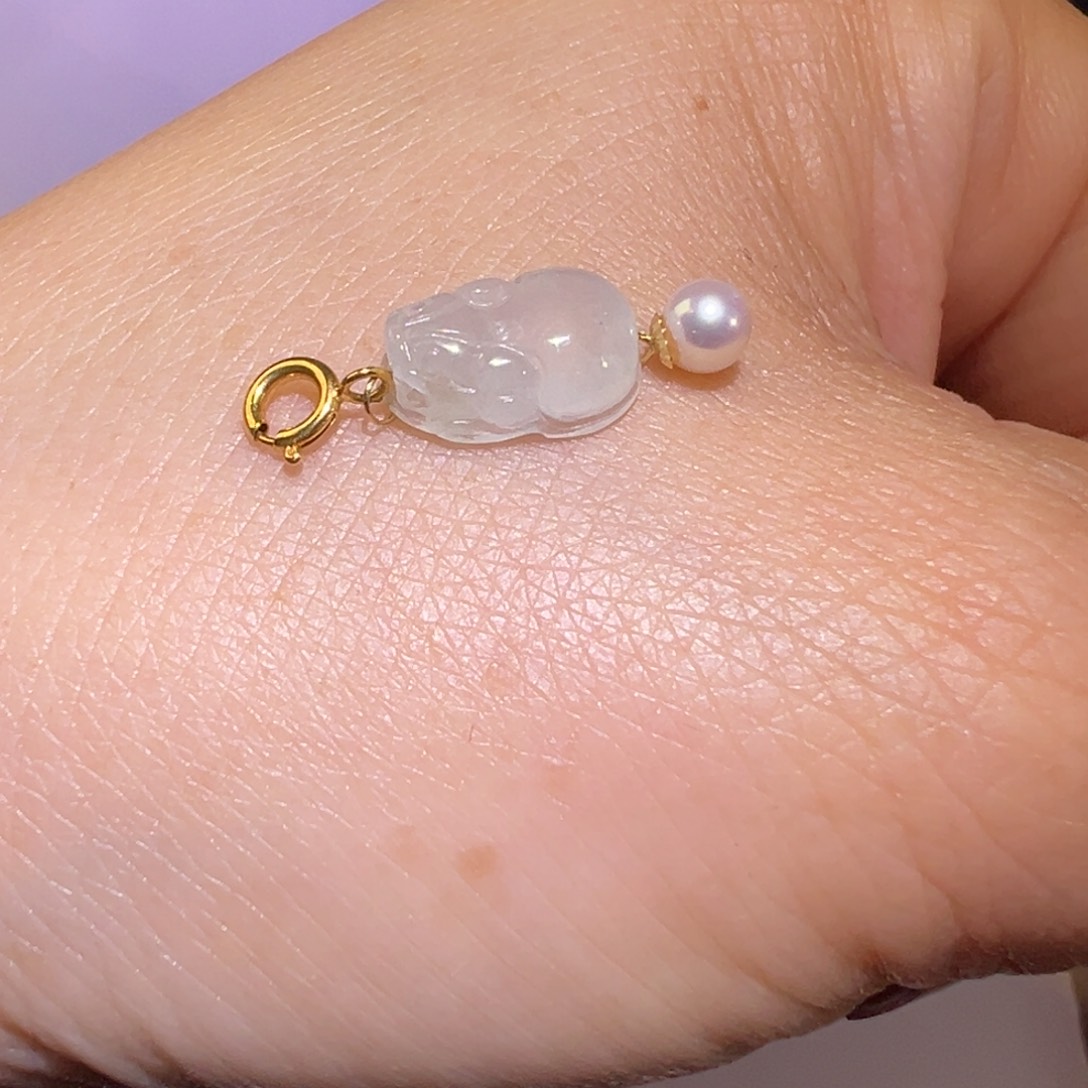 翡翠颈饰18K金镶嵌吊坠