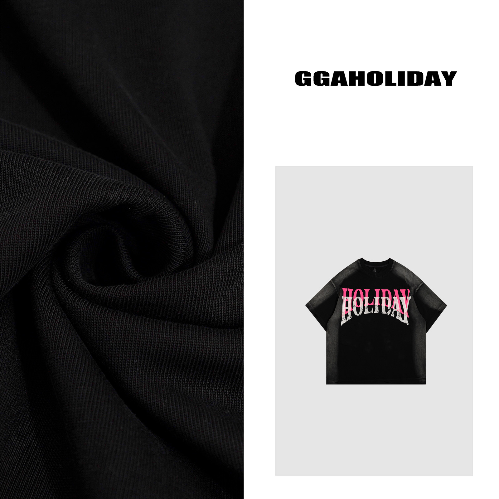 【上新】GGAHOLIDAY春夏美式复古时尚潮流嘻哈街头短袖T恤-152189