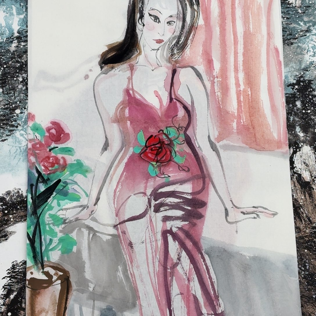 国画四尺四开人物