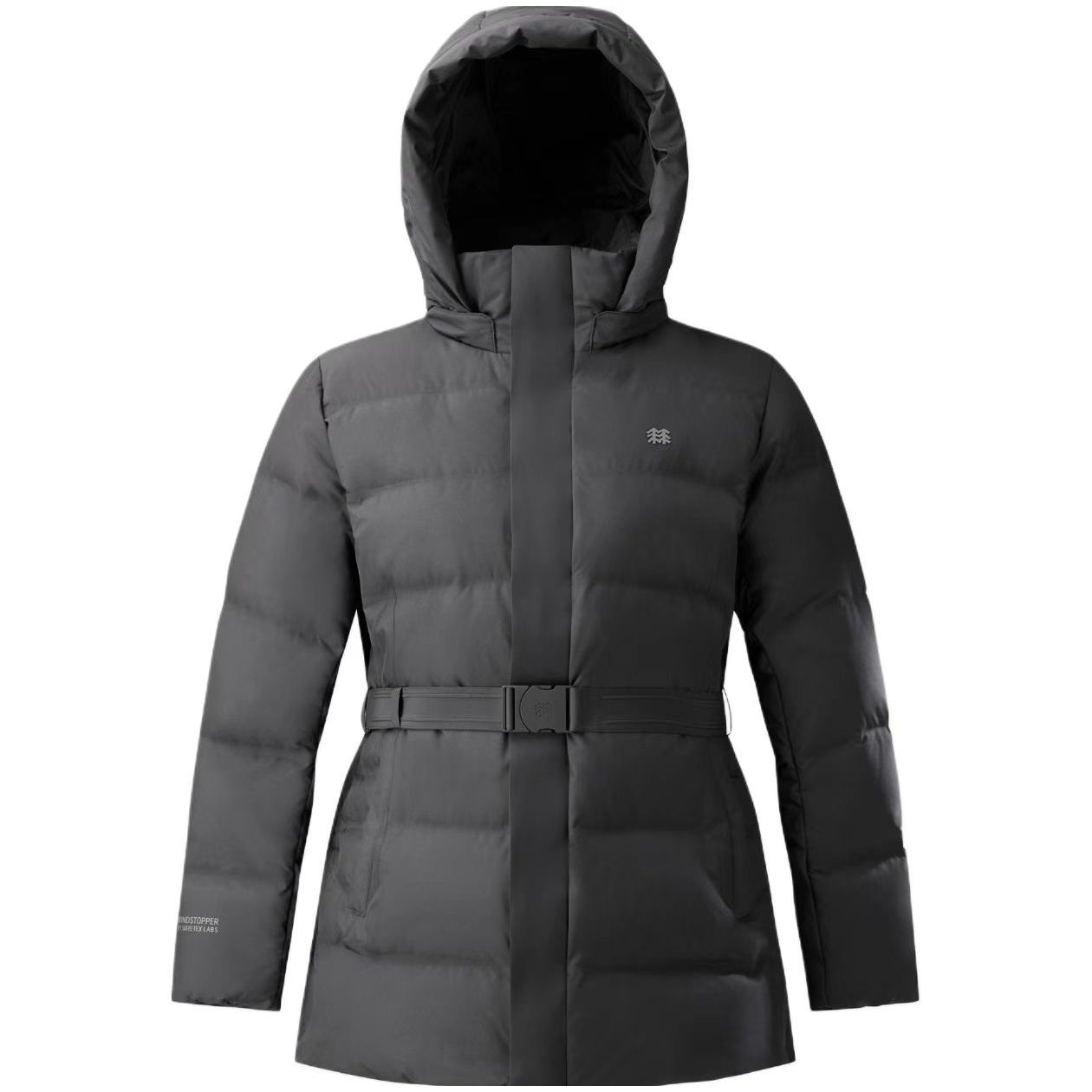 可隆KOLON SPORT 连帽收腰户外GTX防风保暖鹅绒长款羽绒服女24252