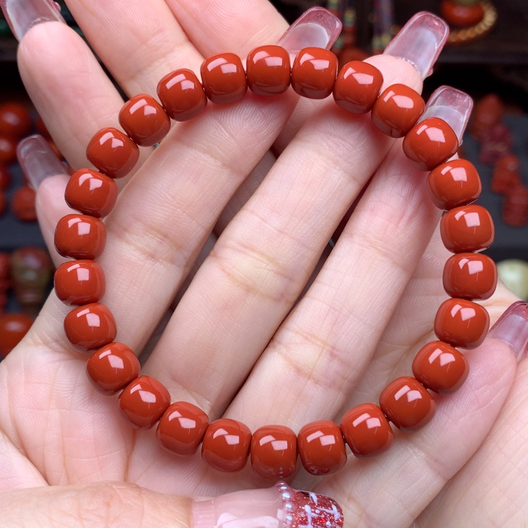 南红玛瑙精工老型手串未镶嵌8.0