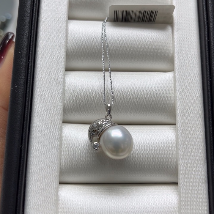 海水珍珠吊坠(不含链)银S925镶嵌10-11mm