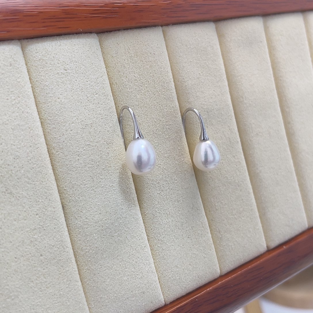 淡水珍珠耳饰银S925镶嵌