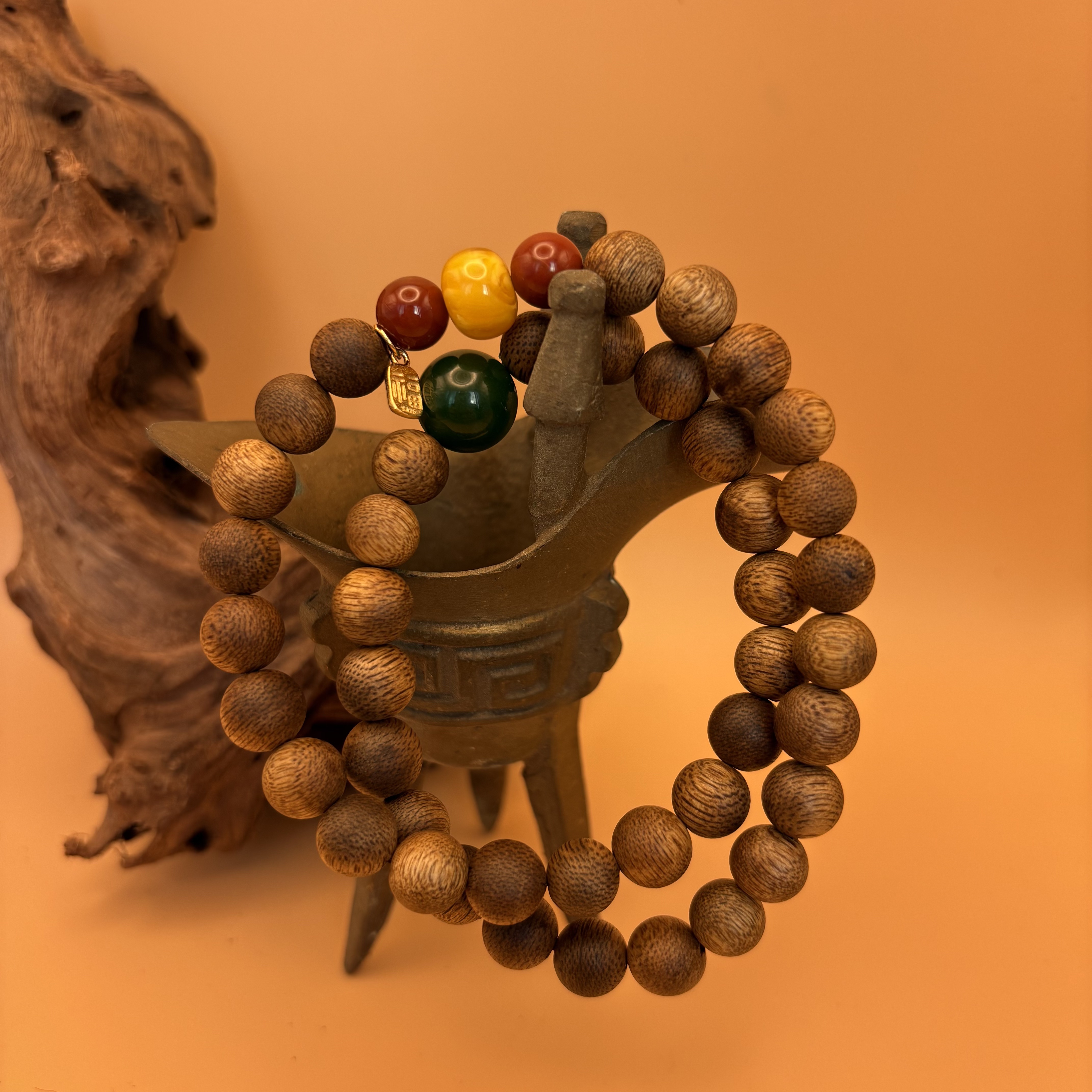 沉香【幽沉珠】定制DIY0.8双圈 尖峰岭绿棋楠沉香手串（多样性发一）