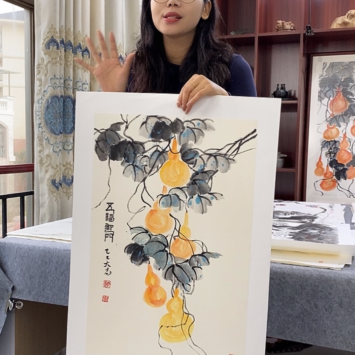 国画纯手绘国画写意作品43*63