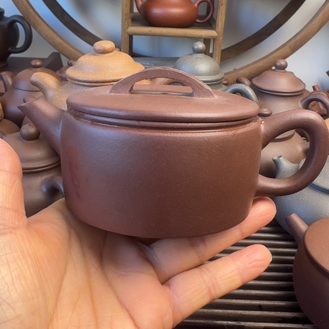黑***）茶壶紫砂200cc汉瓦微瑕特价处理