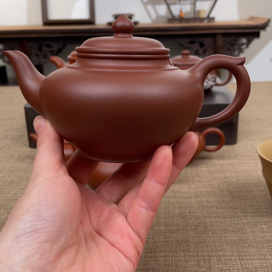 紫砂茶杯深井紫泥，笑樱，290毫升