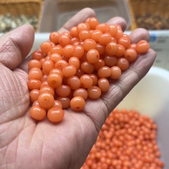 白玉菩提吊坠瑕疵8-6橘色苹果200颗