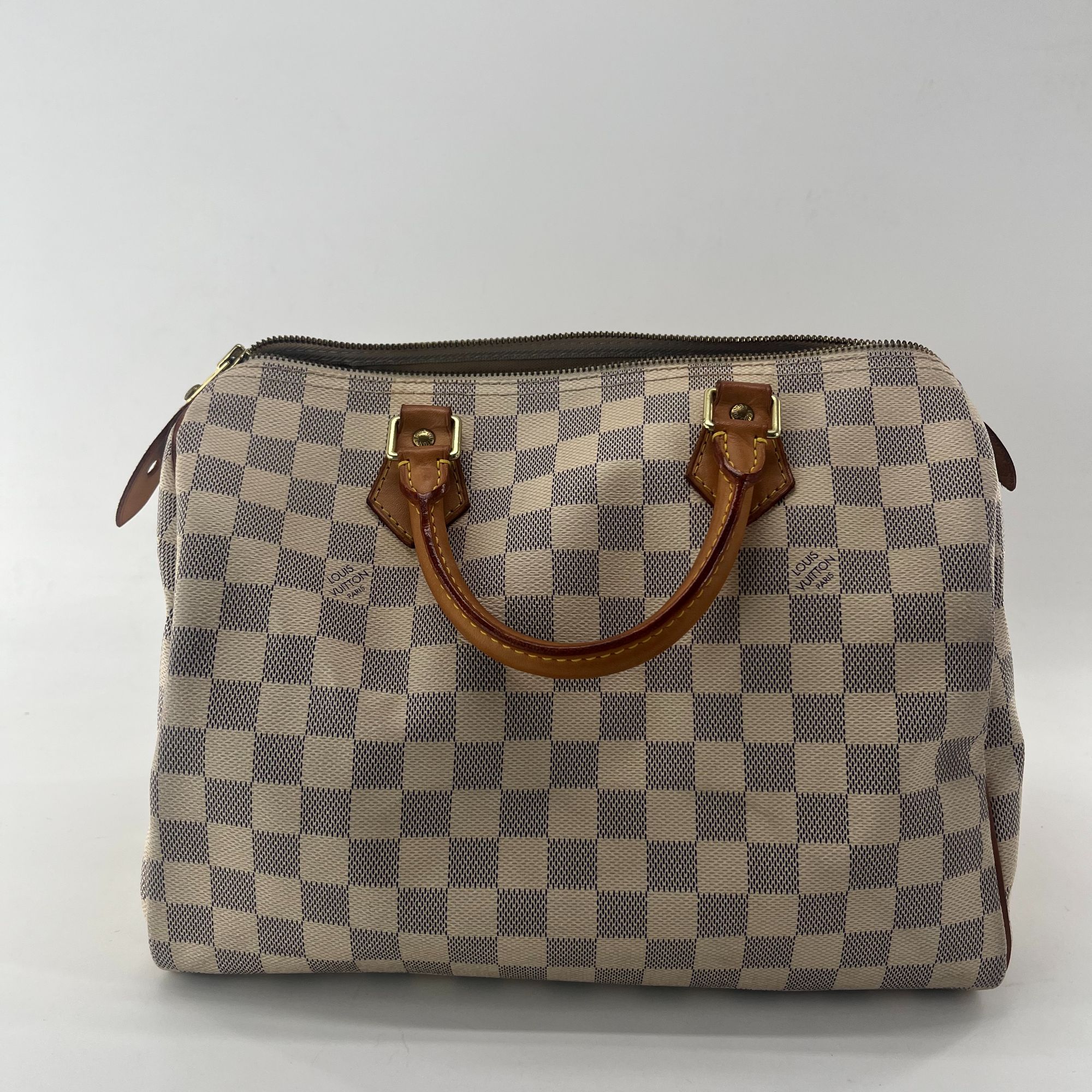 95新 LouisVuitton/路易威登  Speedy 30 棋盘格手提包斜挎包奢侈