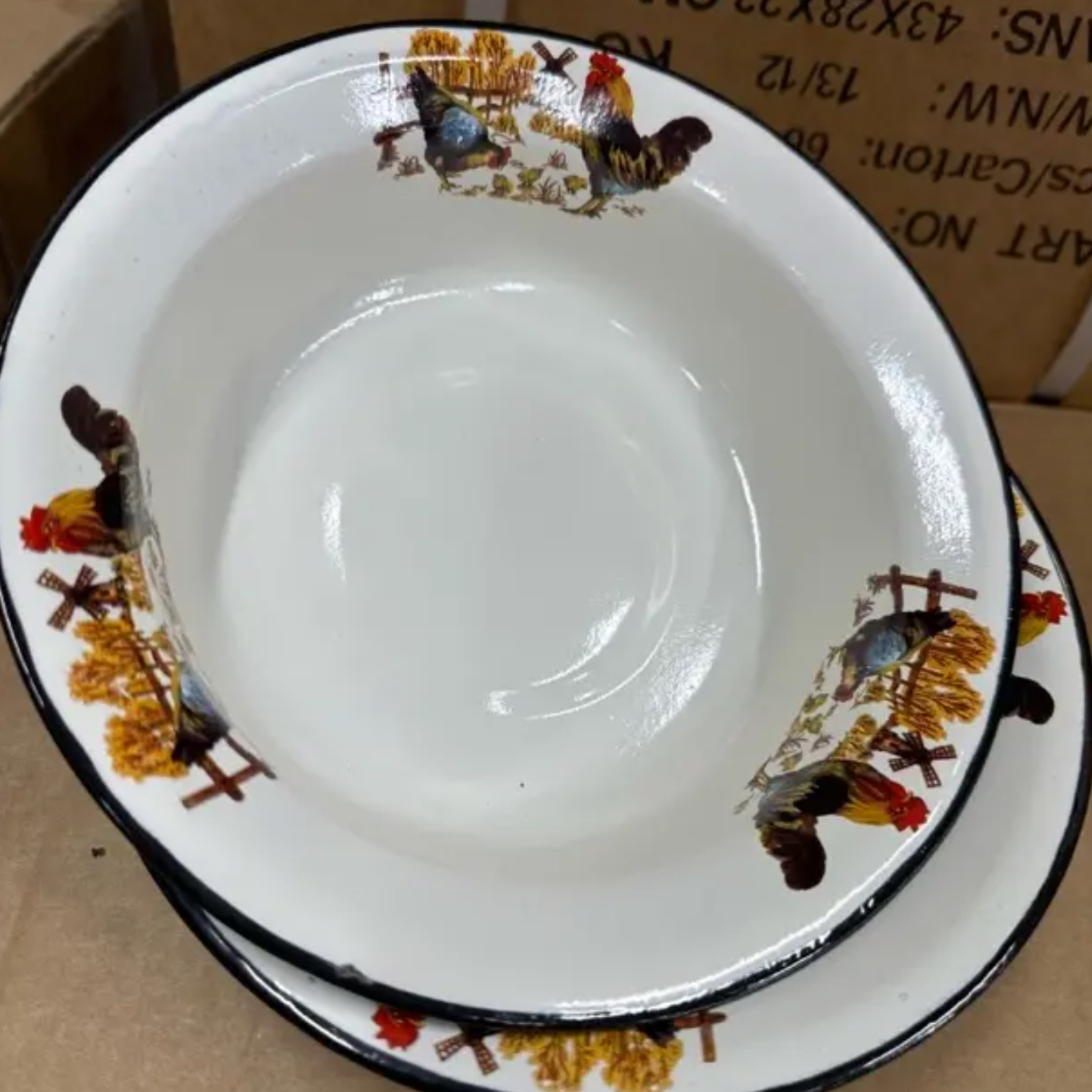 22公分珐琅搪瓷加厚加深菜盘