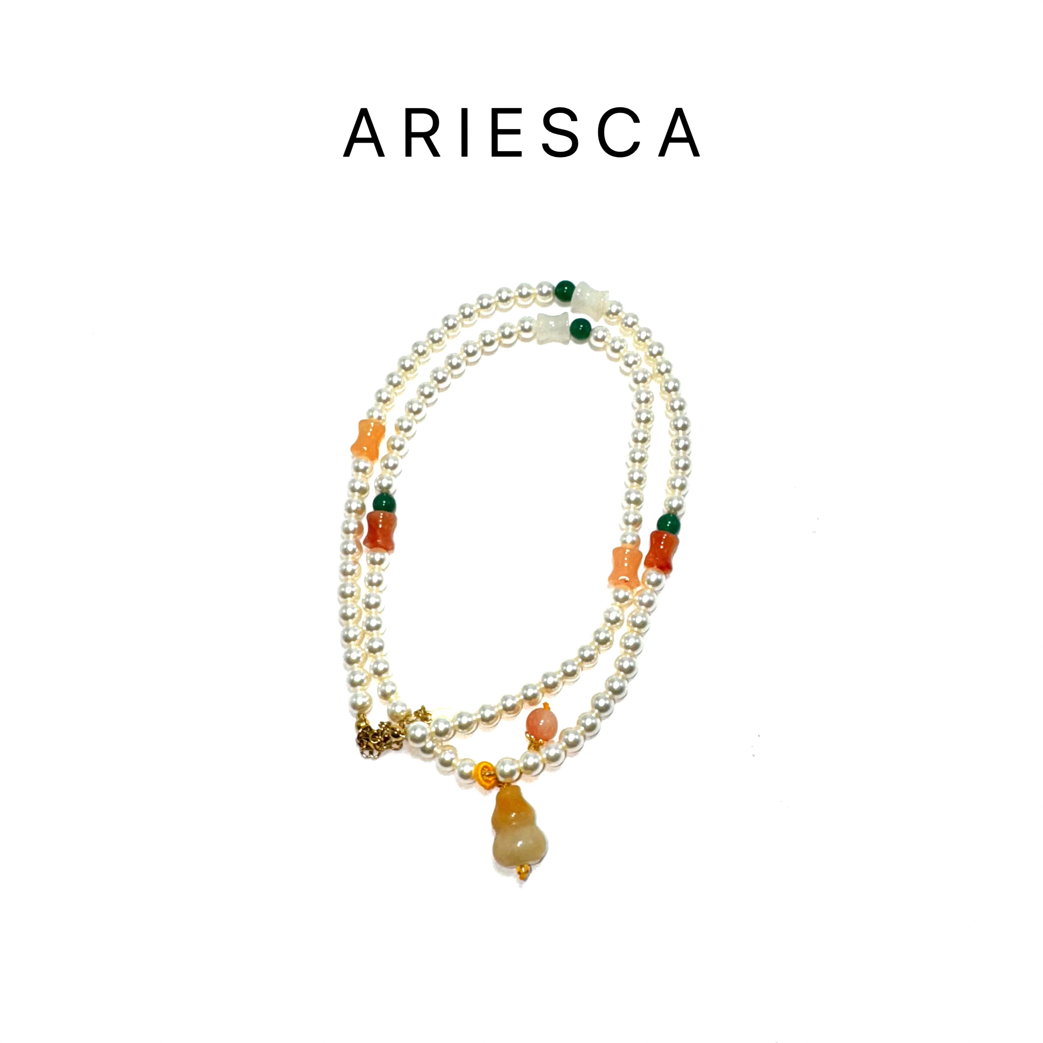 铜合金仿珍珠项链 【山明水秀】ARIESCA 百搭轻奢项链~L163