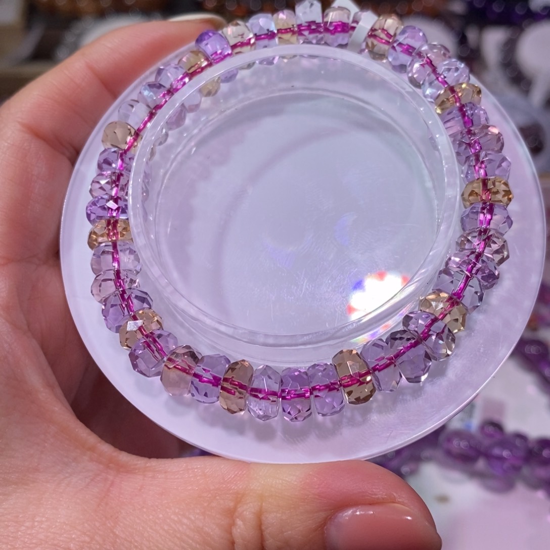 水晶手链未镶嵌紫黄晶8+