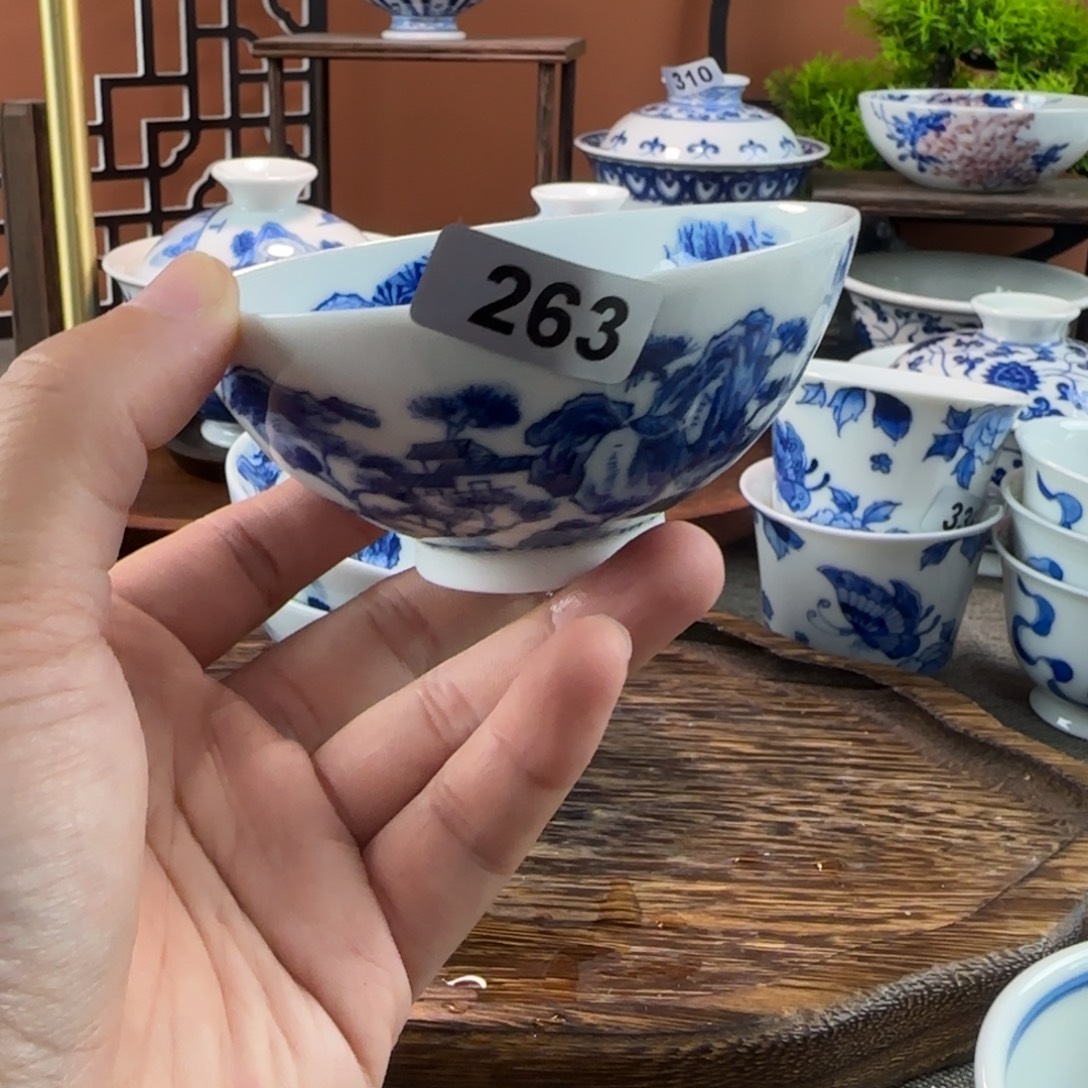 瓷片景德镇手绘青花茶器263
