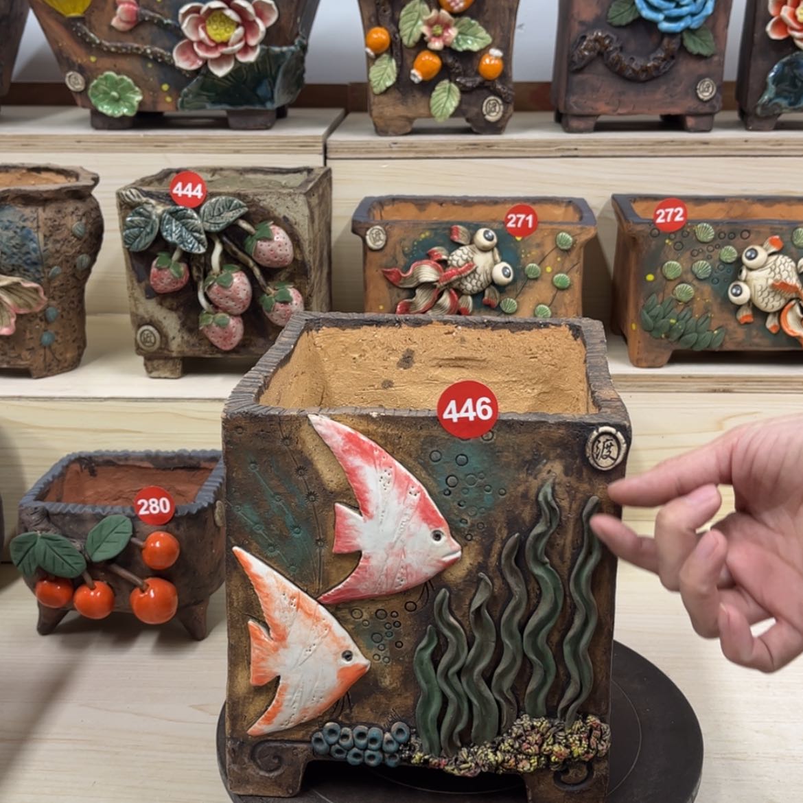 【闪购商品】紫砂花盆446号微瑕内口15.5×15.5脚高