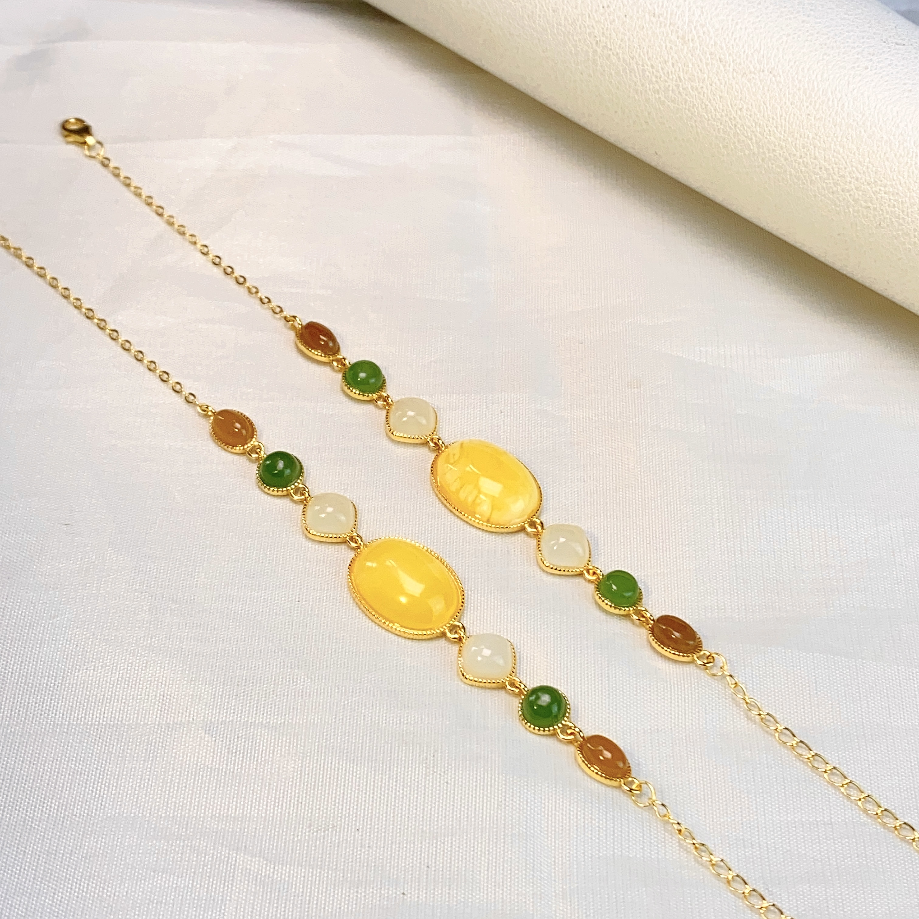 2888/ ZY888-729 蜜蜡 气质925镶手链/多样性发/一件