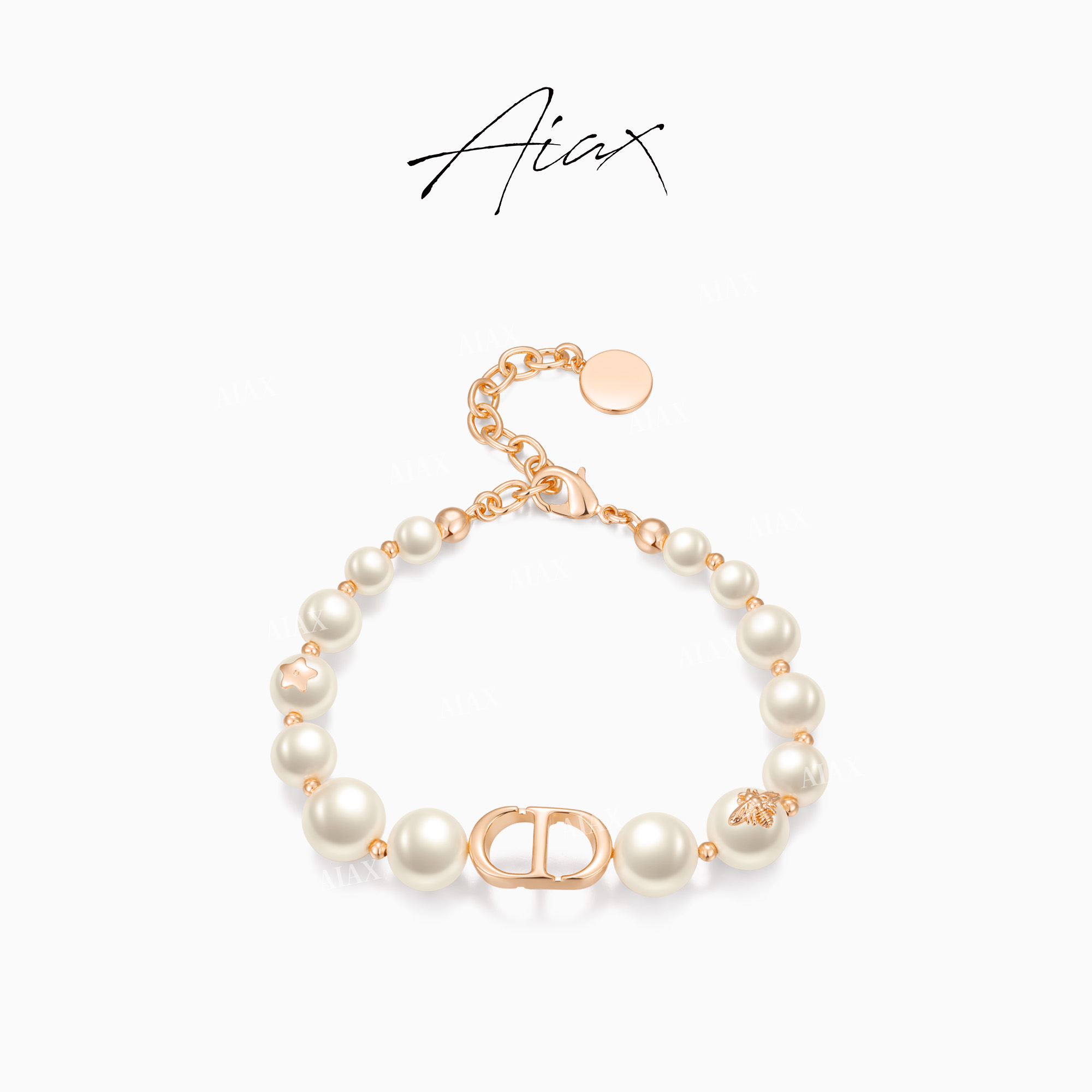 AIAX  镀K金 时尚气质百搭糖果色轻奢仙女珠珠手链TSS7250