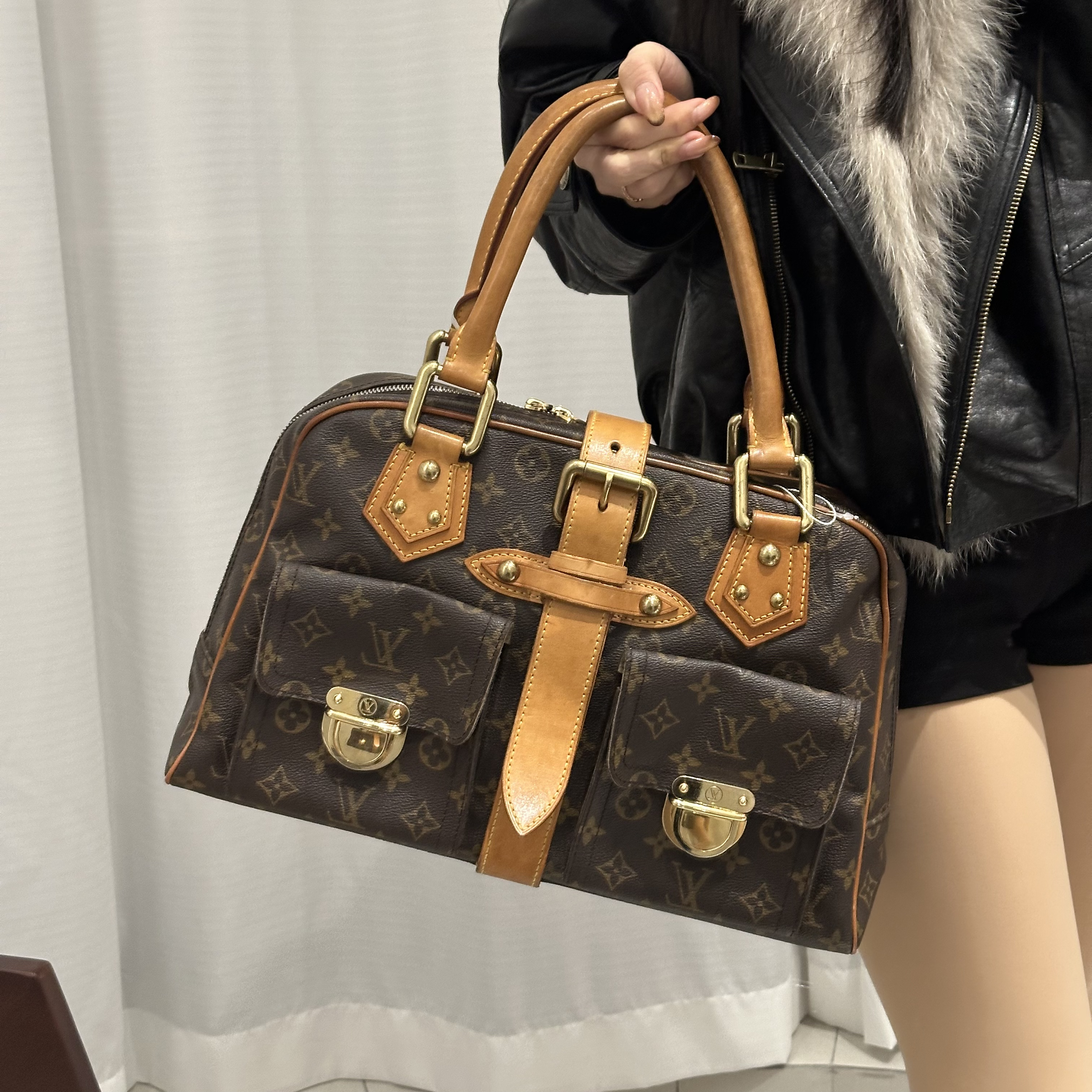 95新 LouisVuitton/路易威登 曼哈顿手提包原皮/且曼