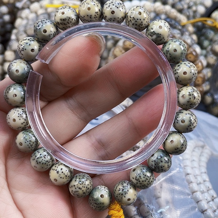 星月菩提手串石玉料青花圆珠手串尺寸10