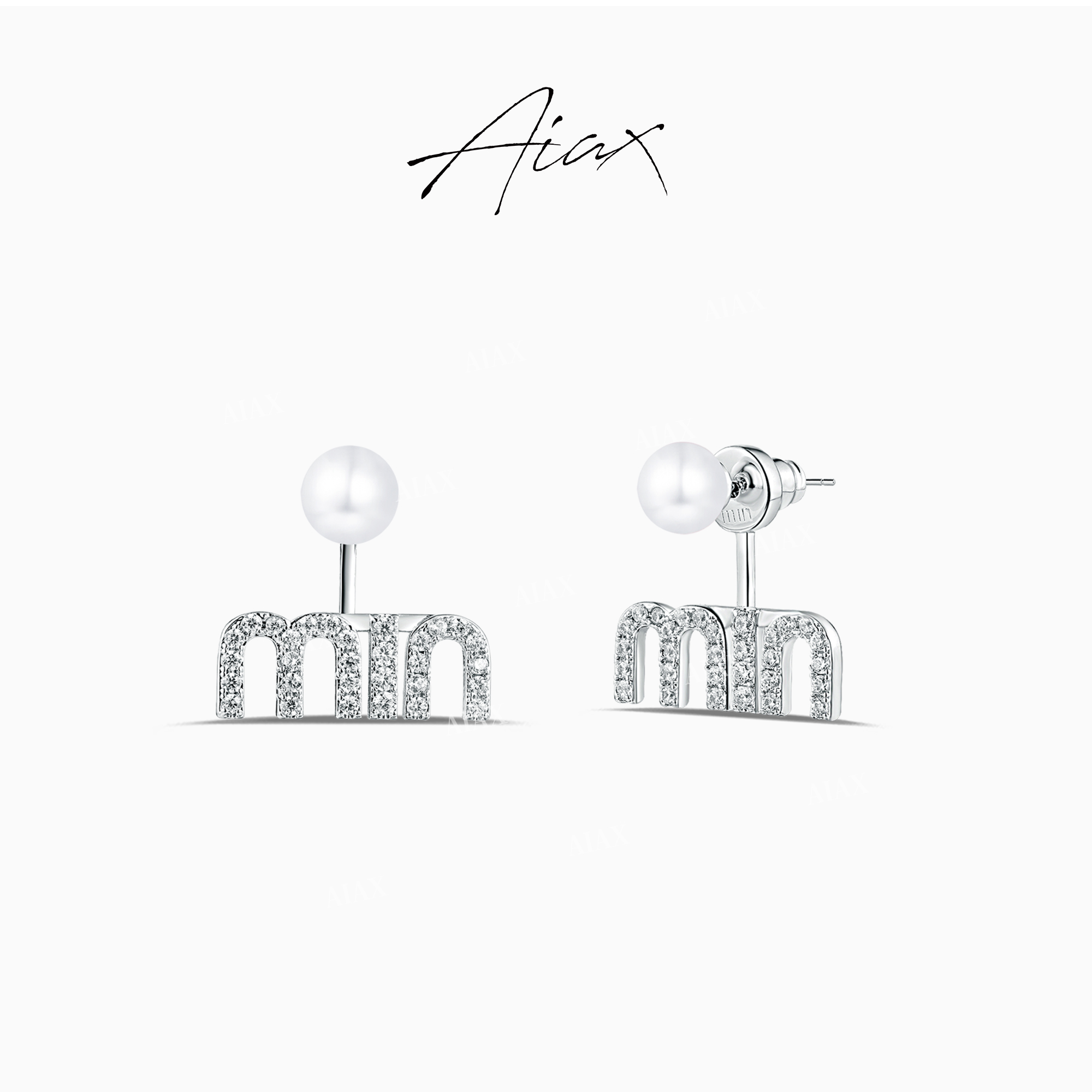 AIAX  镀K金 百搭时尚个性气质简约字母珠珠耳环TSL848