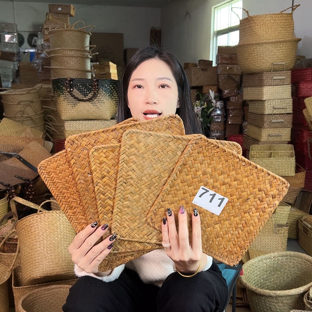 草编草编包/草编收纳盒带瑕疵