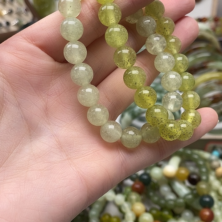 蛇纹石玉手链未镶嵌随机发货，任选其一