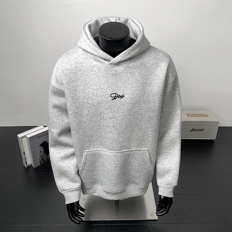 3D立体字母印花连帽卫衣男潮牌美式重磅450G纯棉秋冬款加厚打底衫