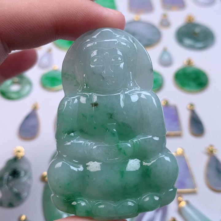 翡翠颈饰未镶嵌天然翡翠A货