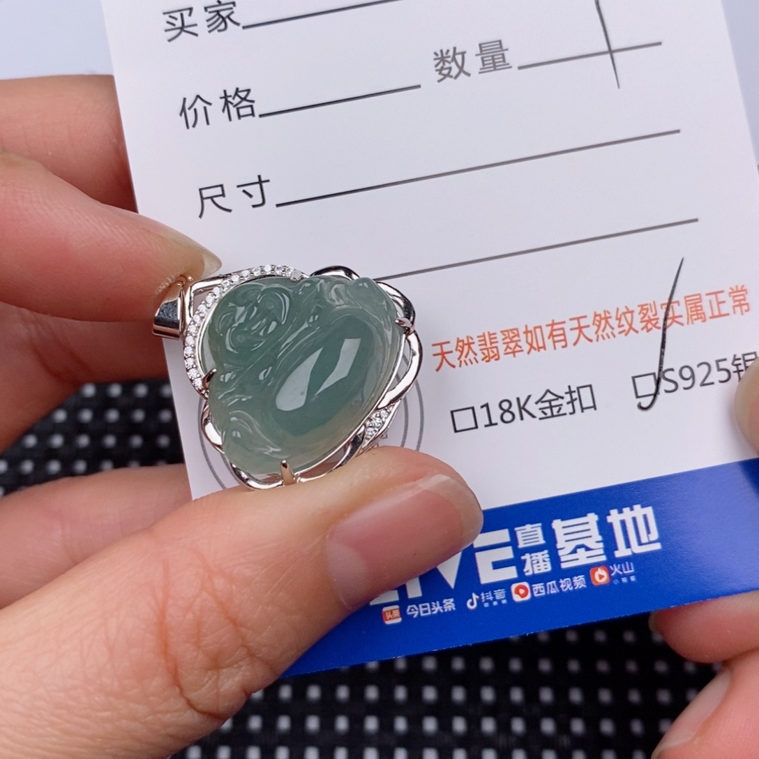 人****翡翠银S925镶嵌颈饰