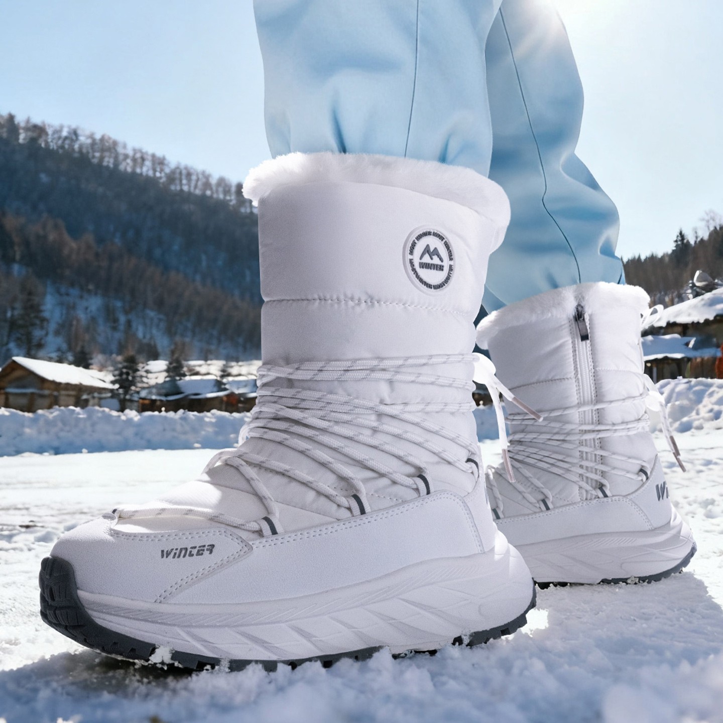 【时尚休闲雪地靴】时尚旅游女款雪地靴女防水防滑棉靴加厚保暖棉鞋