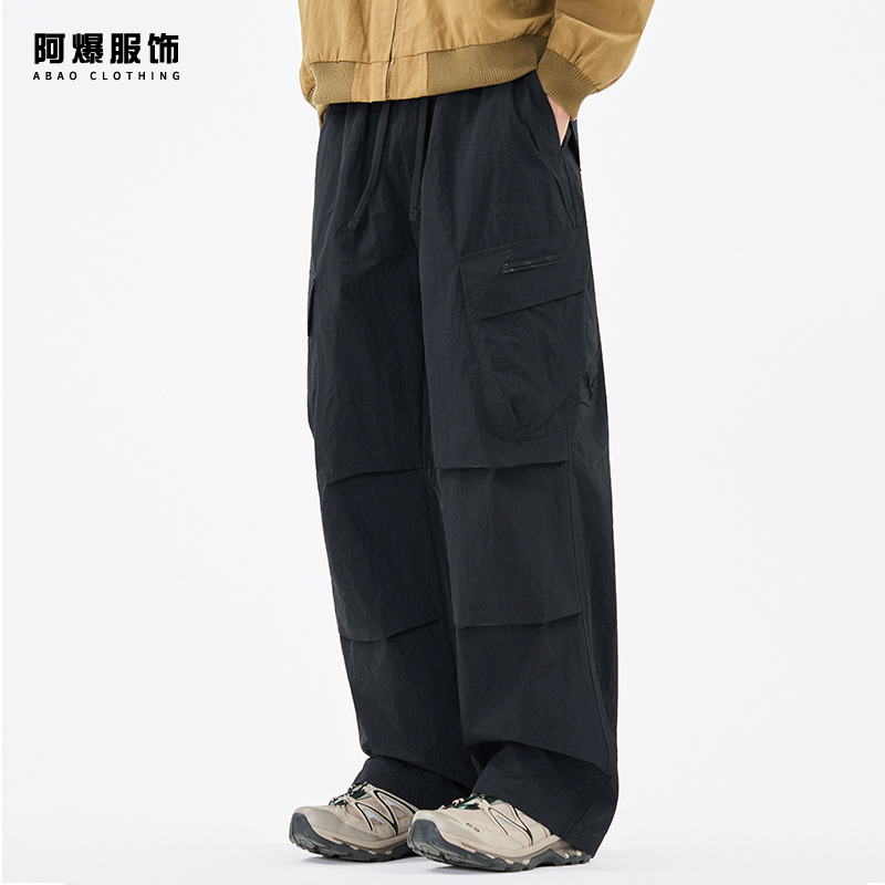 【阿爆服饰】美式复古机能风工装裤男士秋季新款宽松百搭休闲伞兵裤