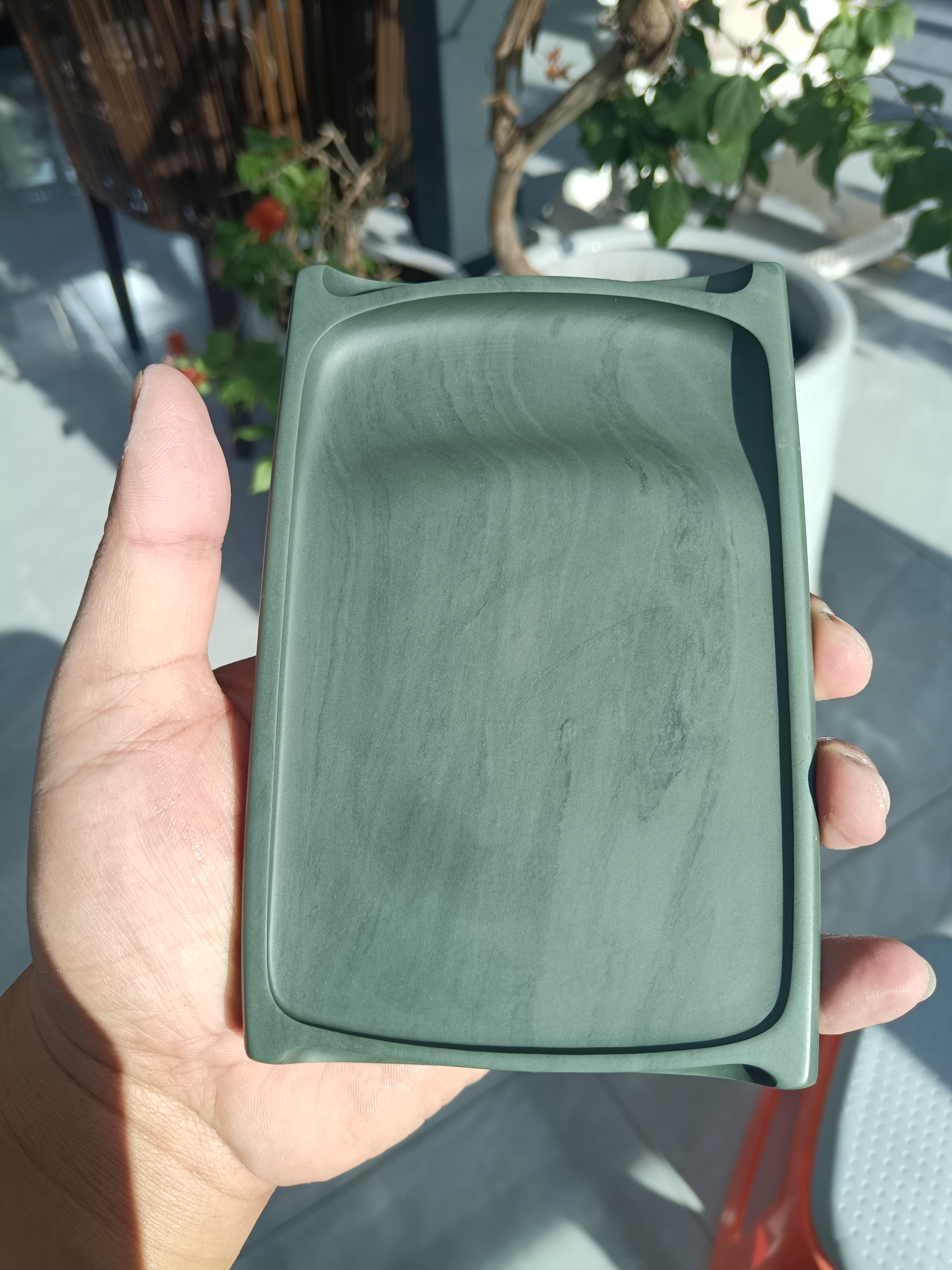 水泉老坑竹节砚，0瑕疵，非常难得尺寸14.5+10+1.9