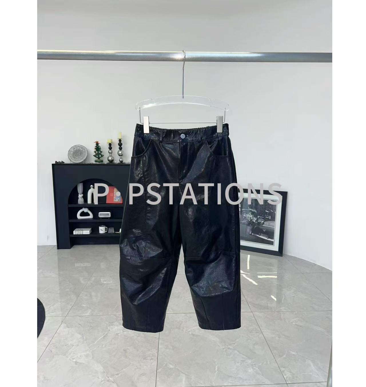 PP 2025｜预售爱意 黑色高端网红真皮皮裤女显瘦海宁真皮5822