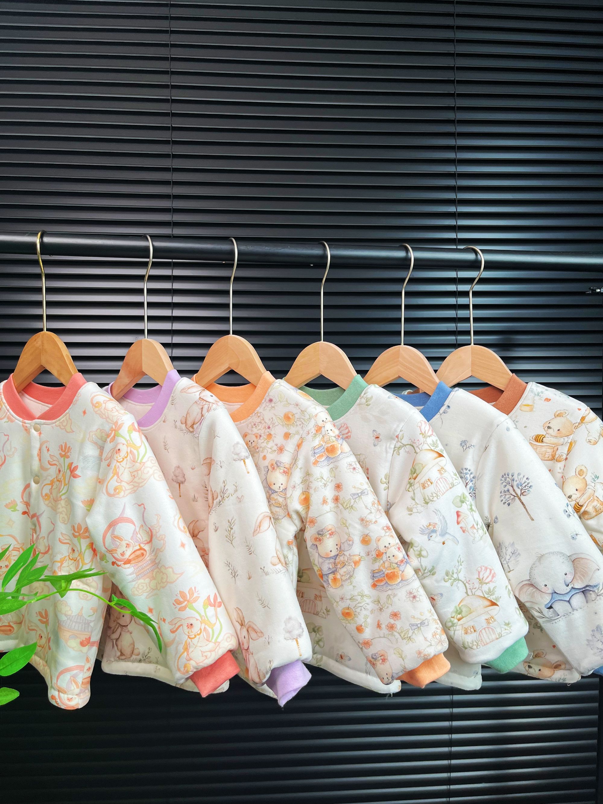 男宝女宝棉花袄4D印花舒绒棉校服内搭神器套装