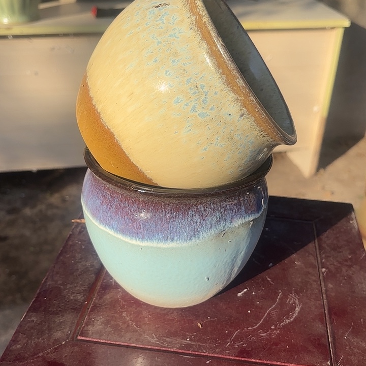 紫砂茶碗颜色不挑瑕疵两个口径15高度13