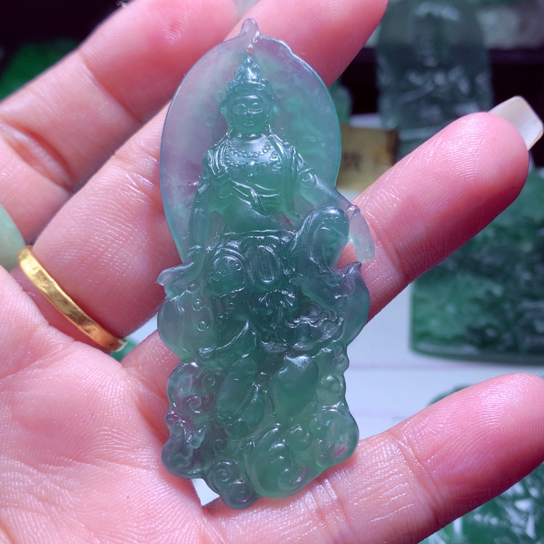 定制翡翠未镶嵌天然缅甸翡翠A货毛货挂件