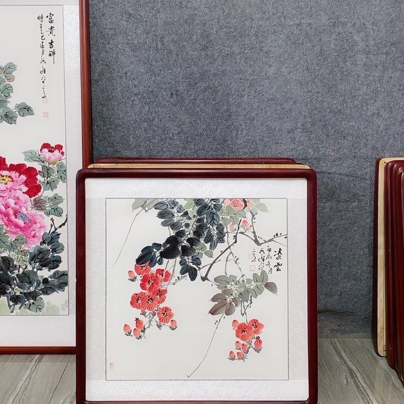 【闪购商品】国画书画作品带框65×65厘米