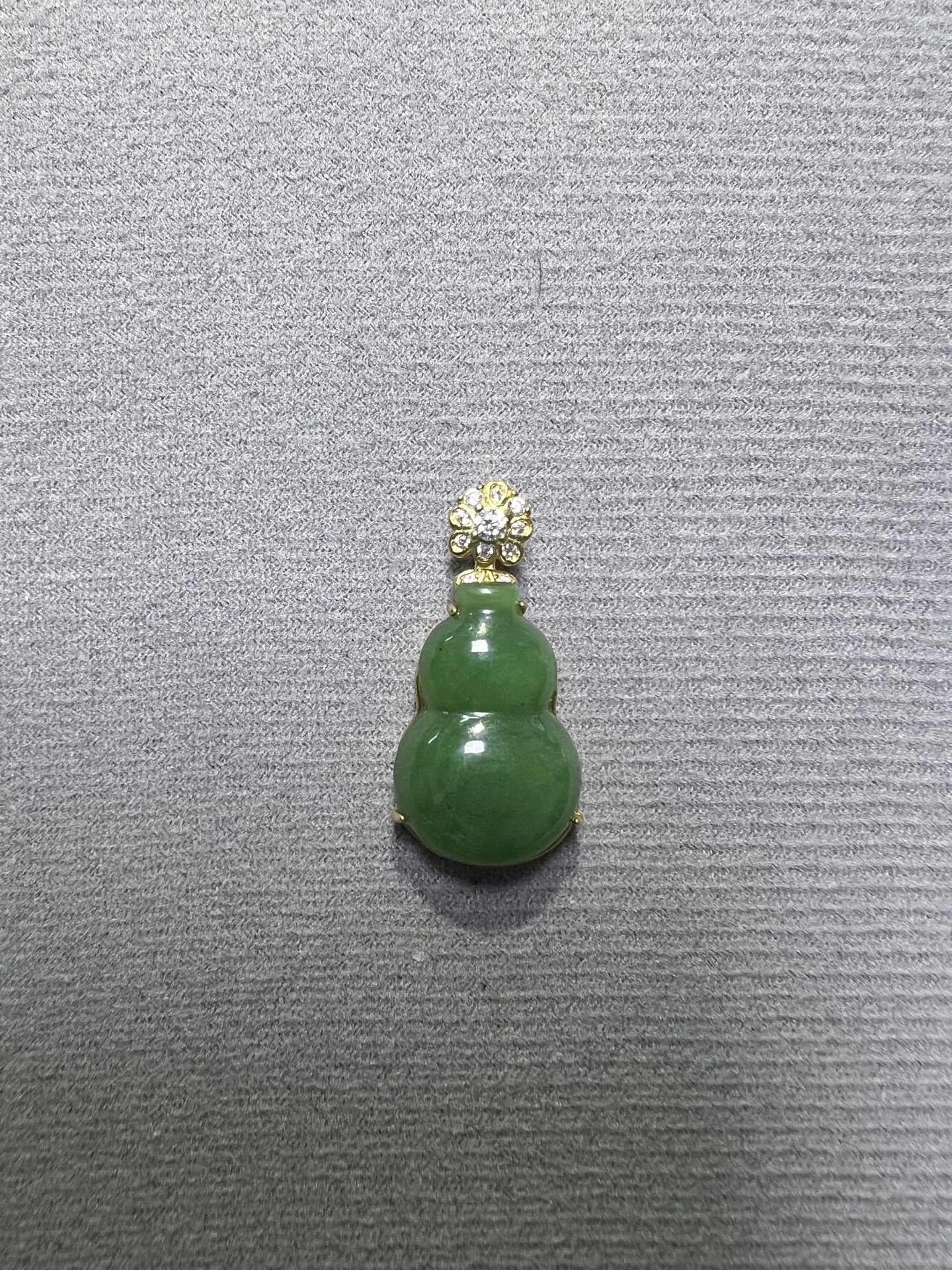 古古珠宝925银镶嵌天然和田玉碧玉葫芦时尚百搭