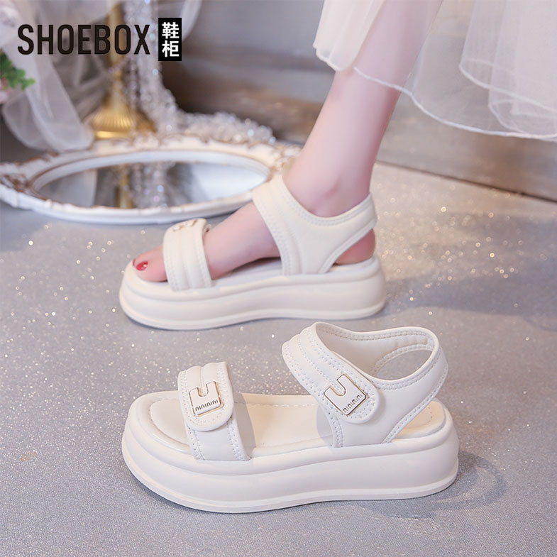 SHOEBOX鞋柜运动凉鞋女款2025新款夏爆款休闲罗马不累脚沙滩鞋
