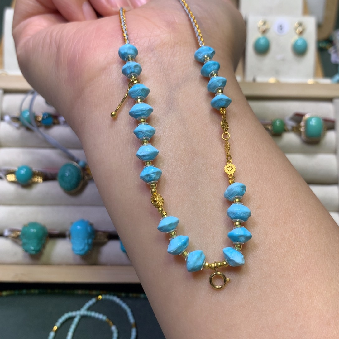 绿松石万能链18K金镶嵌